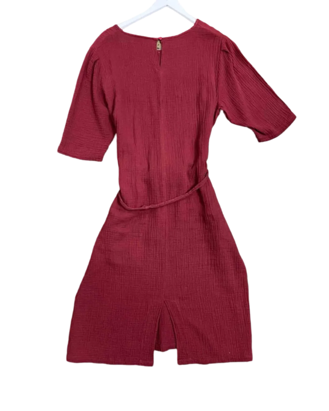Size 16 | Captain Robbo Burgundy Cotton Sun Print Midi Dress