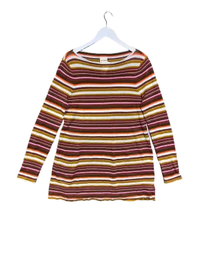 Size 16 | Zulu & Zephyr Striped Organic Cotton / Ramie Top