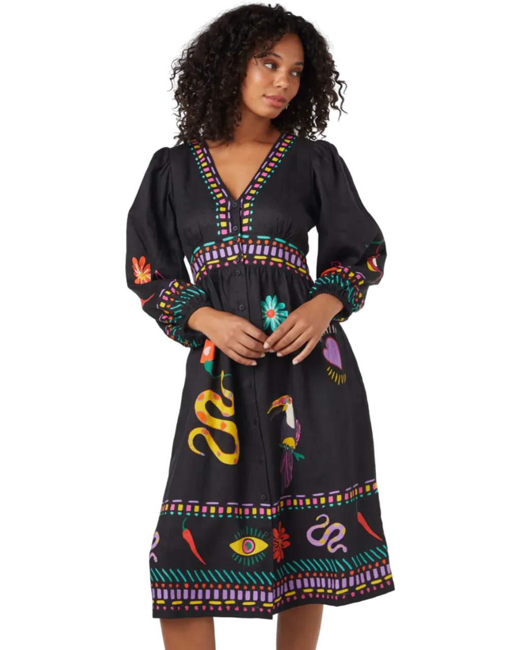 Size 18 | Gorman Green Linen Fuego Dress
