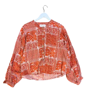 Size 18 | Nancybird Rust Floral Button Down Top