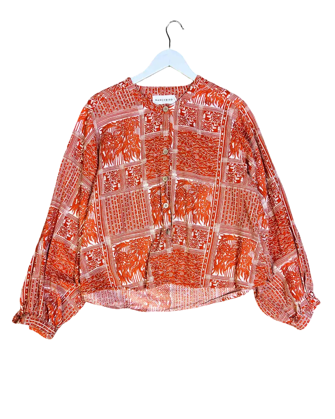 Size 18 | Nancybird Rust Floral Button Down Top