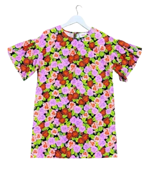 Size 8 | Obus Multicoloured Floral Linen Midi Dress