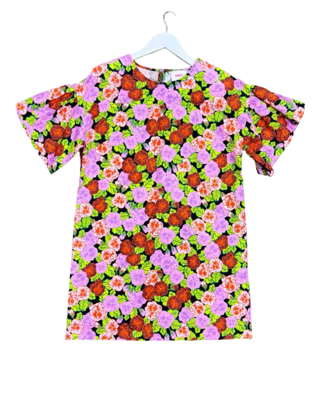 Size 8 | Obus Multicoloured Floral Linen Midi Dress