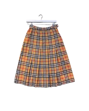 Size 8 | Sportscraft Vintage Nova Check Wool Midi Skirt