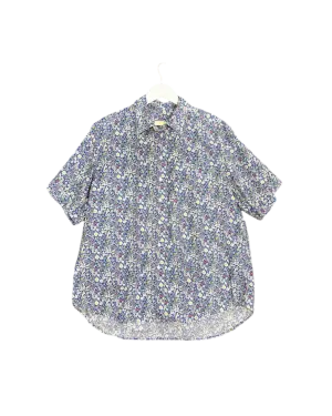 Size L | The Goods Blue Floral Cotton Short Sleeve Shirt