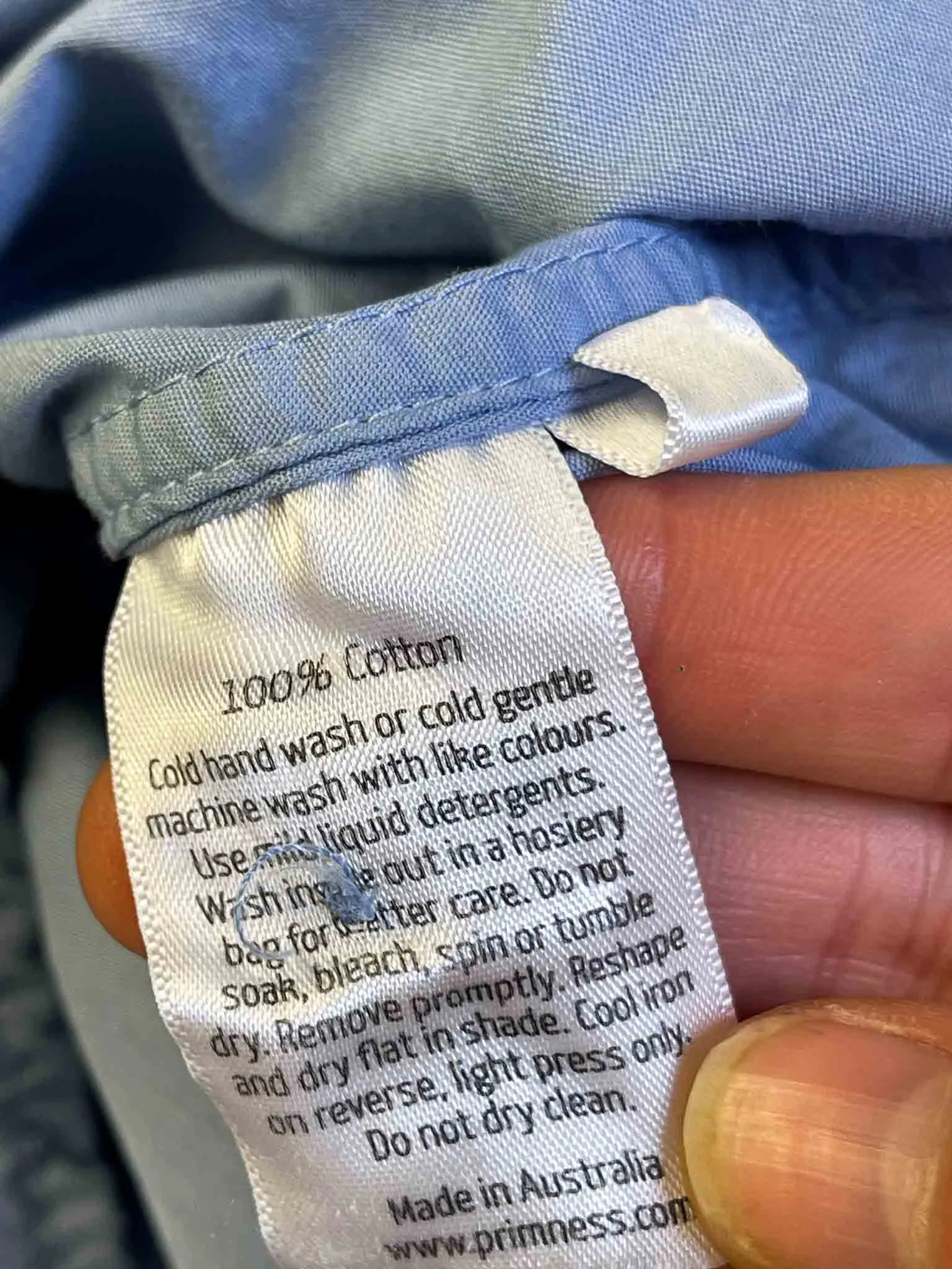 Size M | Primness Powder Blue Band Collar Shirt