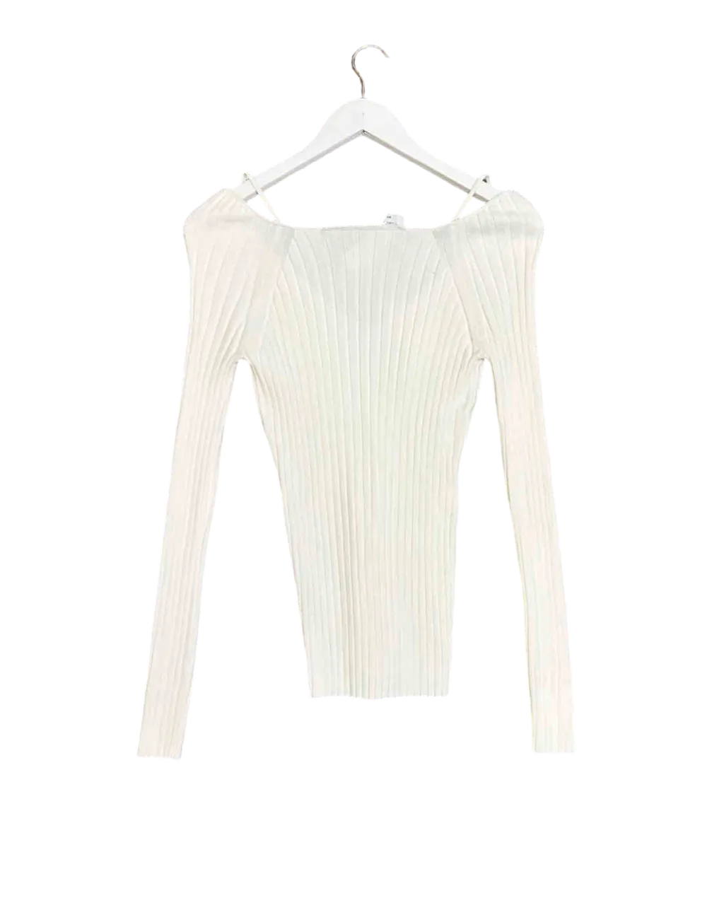 Size M | Proenza Schouler White Lightweight Rib Knit V-neck Top