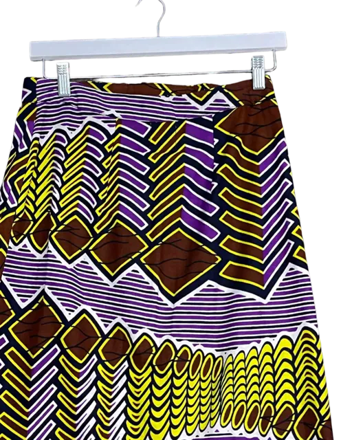 Size M | Yevu Multicoloured Wrap Midi Skirt