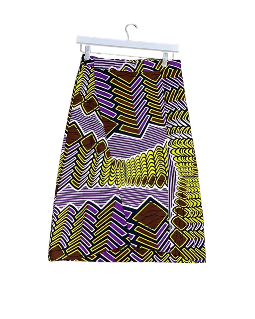 Size M | Yevu Multicoloured Wrap Midi Skirt