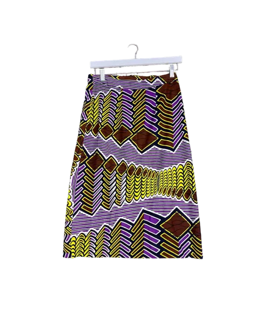 Size M | Yevu Multicoloured Wrap Midi Skirt