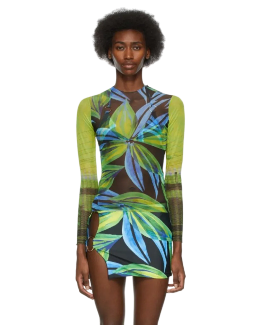 Size S | Louisa Ballou Floral Mesh Top