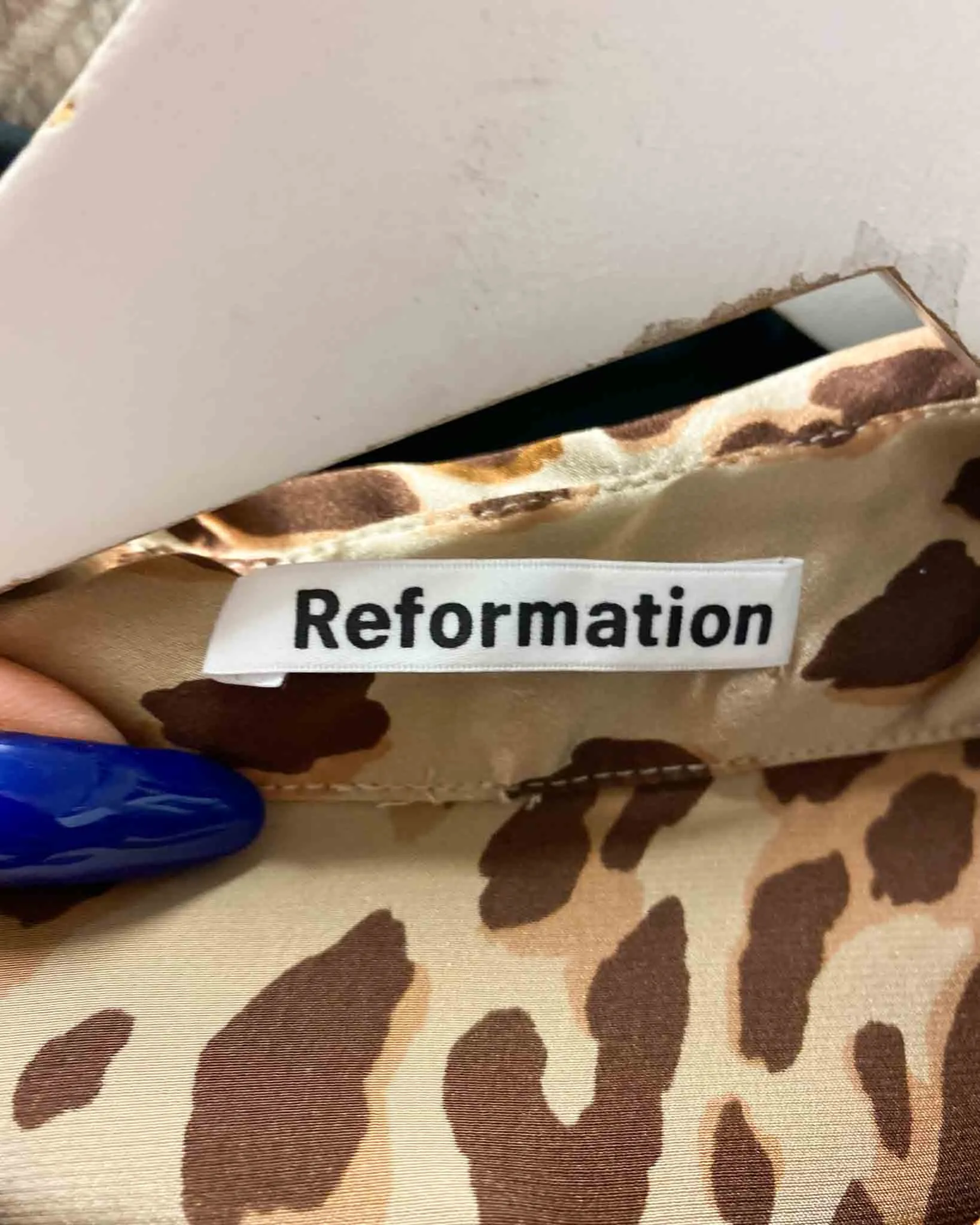 Size XL | Reformation Silk Leopard Shirt