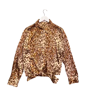 Size XL | Reformation Silk Leopard Shirt