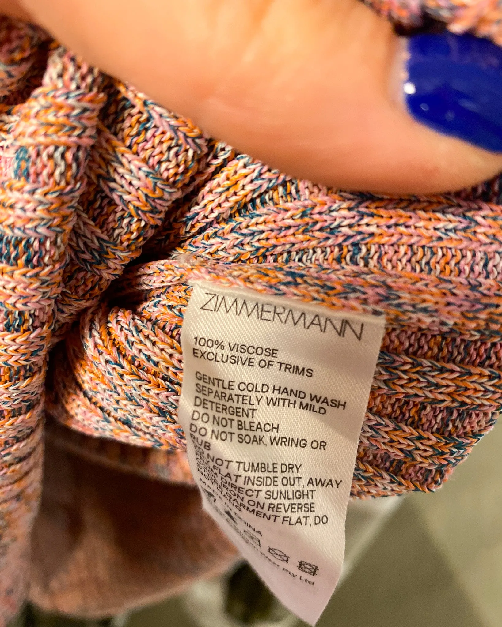 Size XS | Zimmermann Knit Long Sleeve Top
